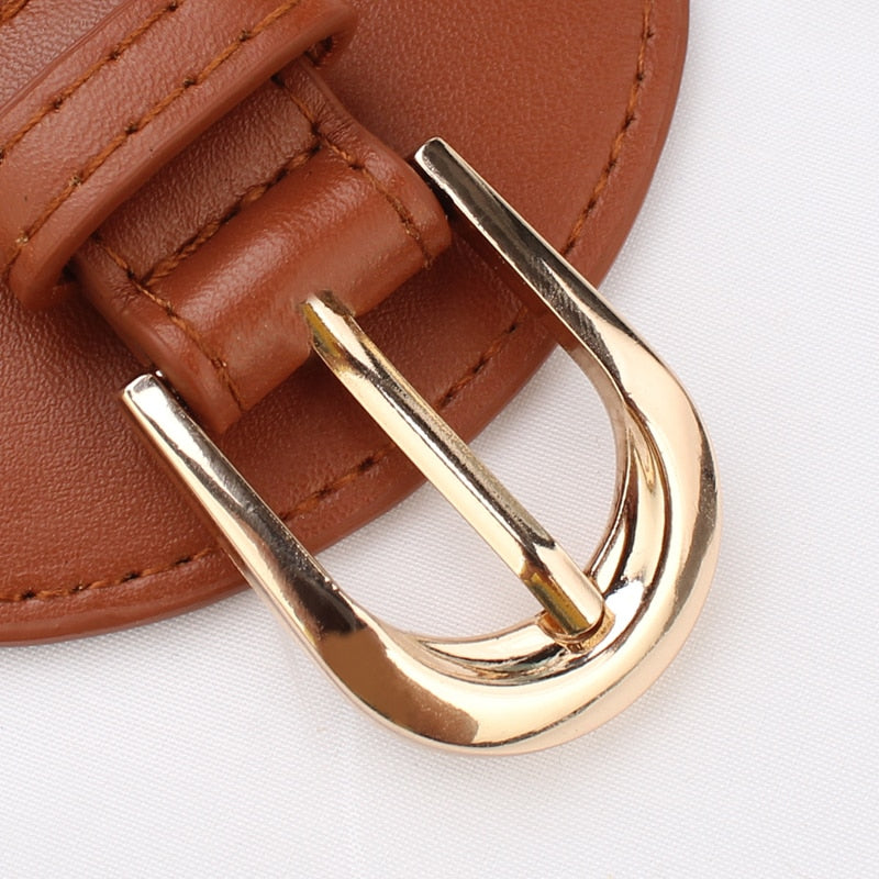 Luxury Ladies Wide Belt Elastic Buckle