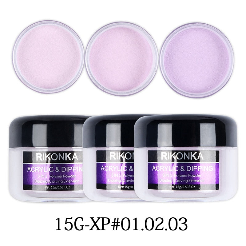 3Box/Set Pink Crystal Acrlic Powder Kit