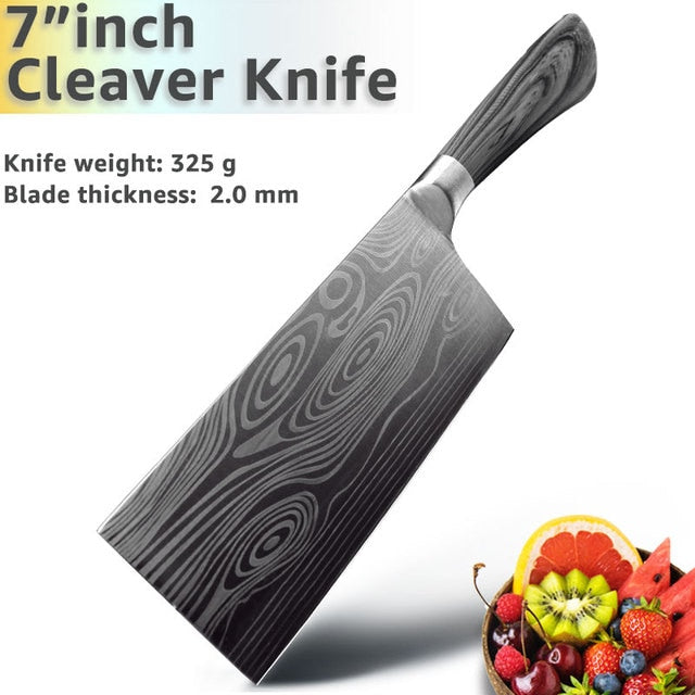 Chef Kitchen Knife 5 7 8 Inch 1-3Pcs Set Stainless Steel